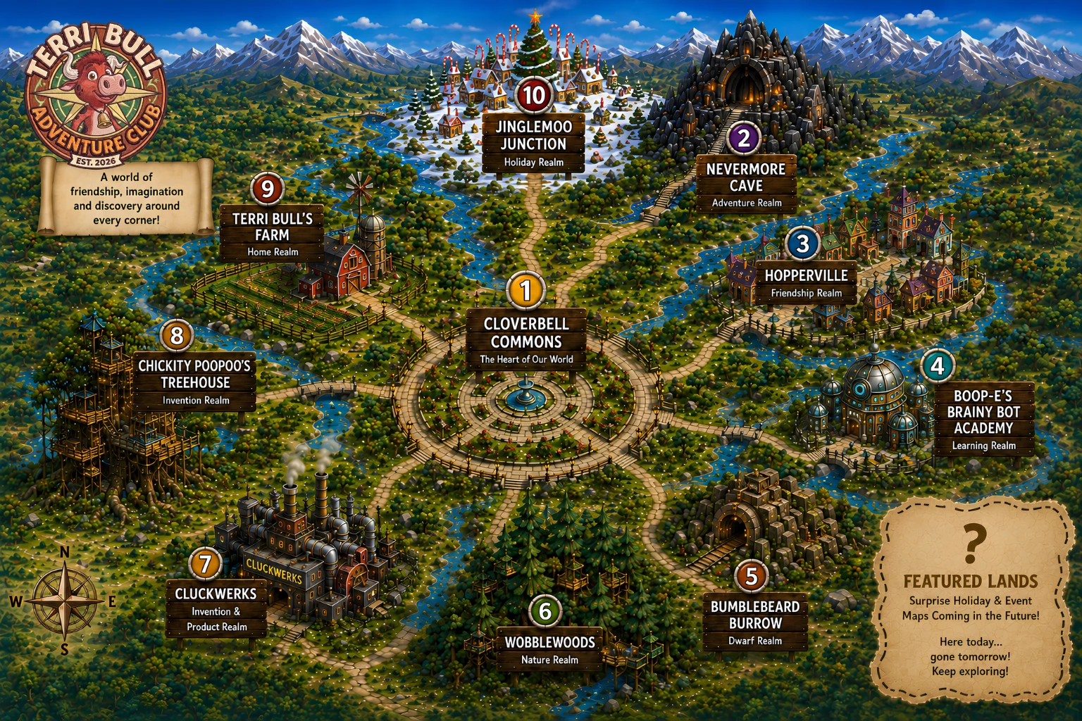 Terri Bull Adventures Adventure World map