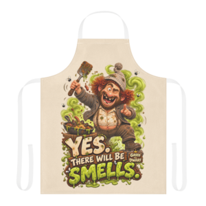 Gassy the Dwarf Apron with Yes There Will Be Smells artwork