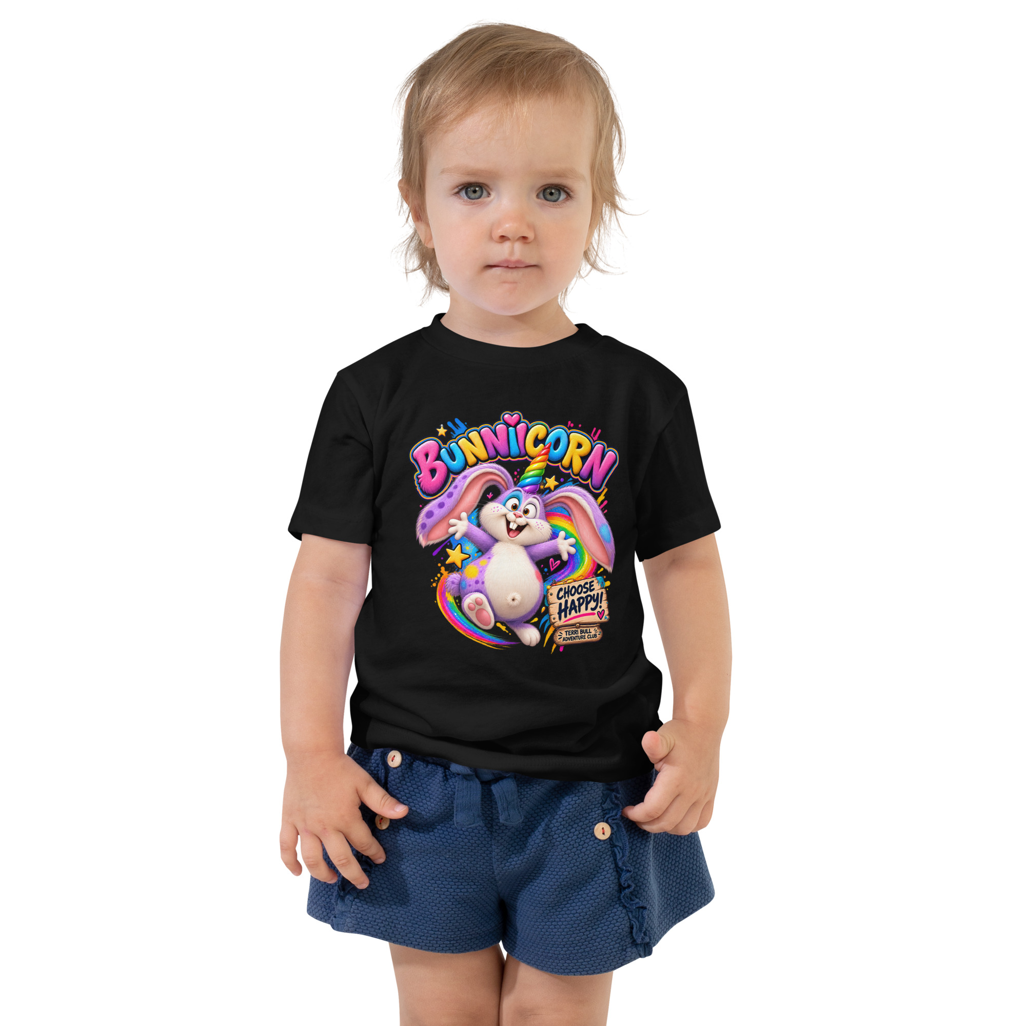 Bunnicorn Choose Happy Toddler T-Shirt | Terri Bull Adventure Club 2T-5T - Image 8