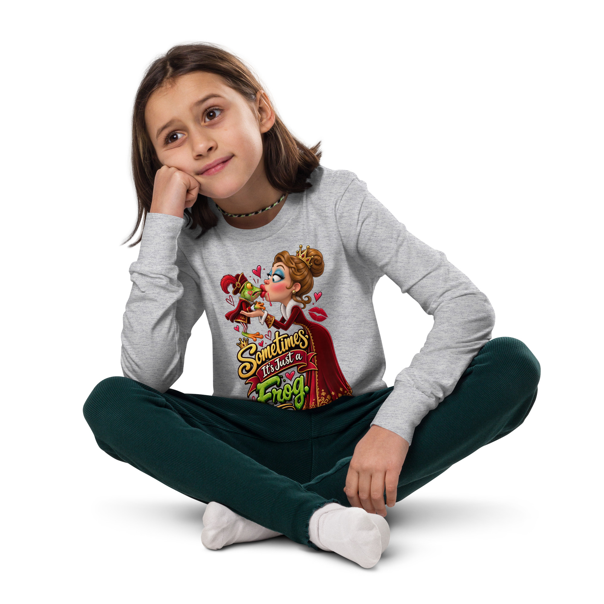 “Sometimes It’s Just a Frog!” Youth Long Sleeve Tee - Image 12