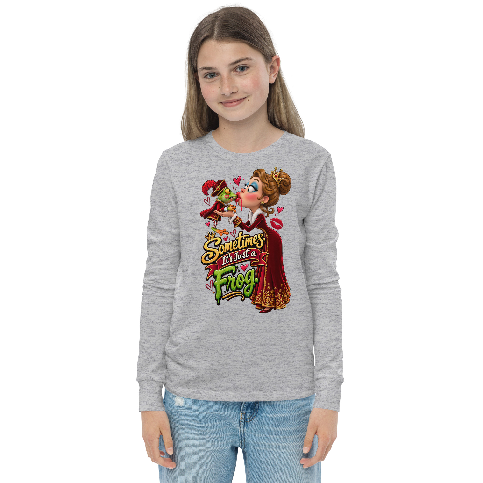 “Sometimes It’s Just a Frog!” Youth Long Sleeve Tee - Image 10