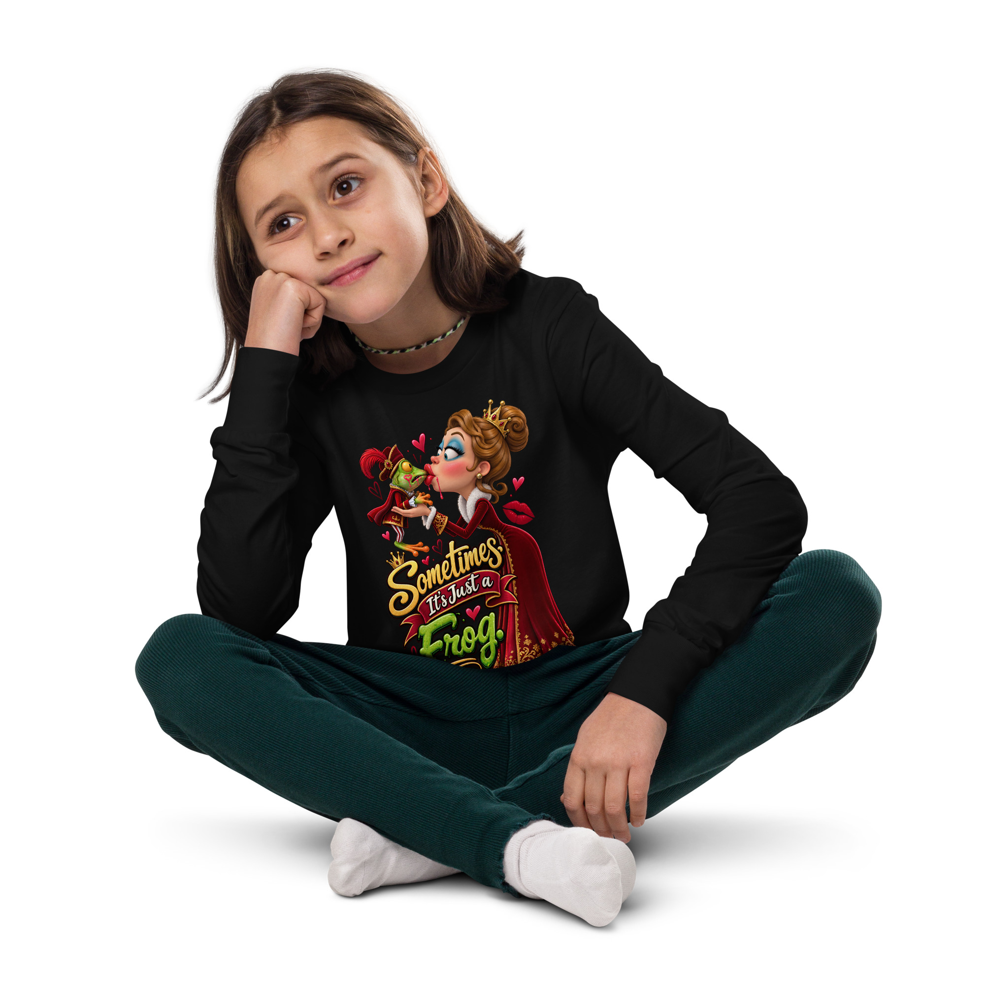 “Sometimes It’s Just a Frog!” Youth Long Sleeve Tee - Image 13