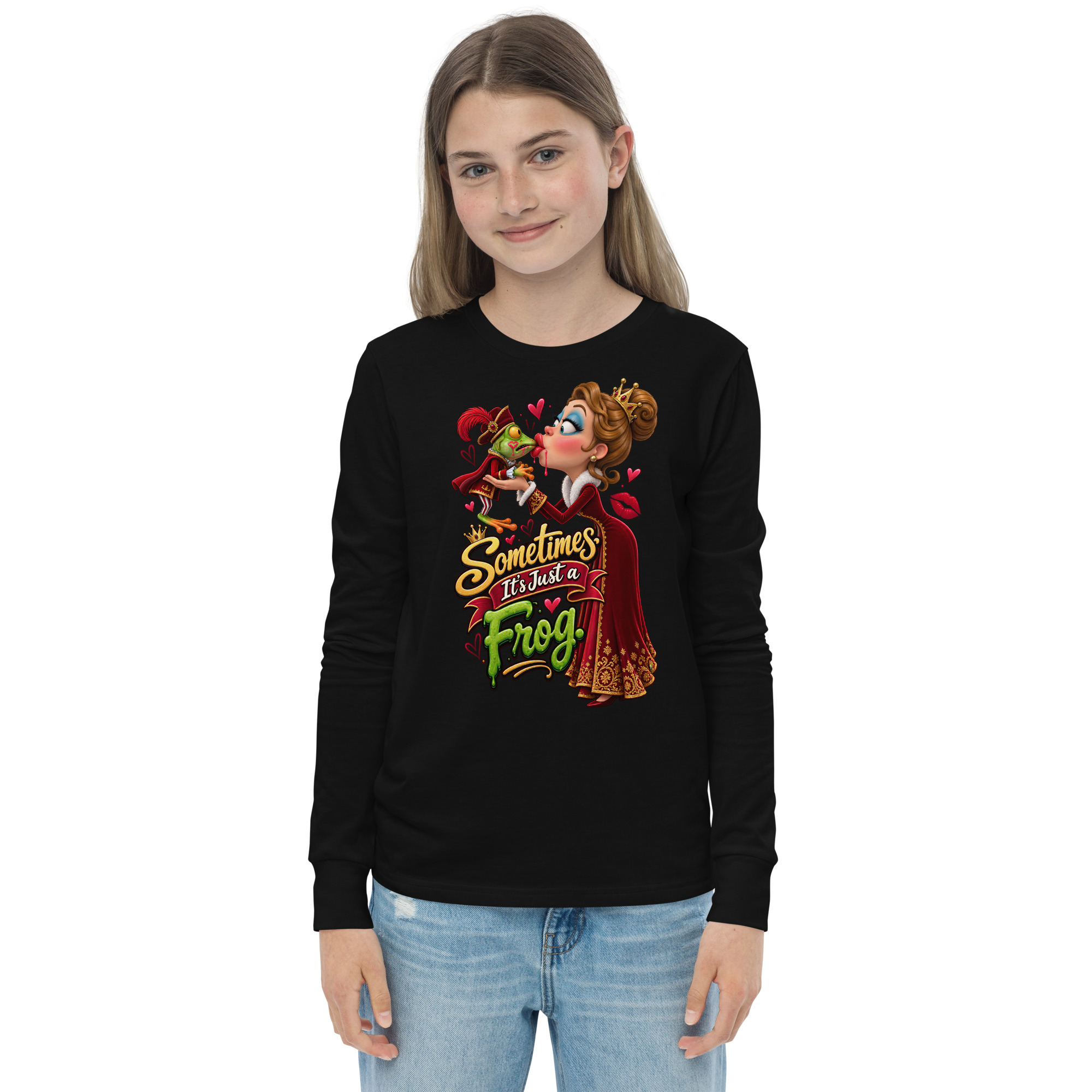 “Sometimes It’s Just a Frog!” Youth Long Sleeve Tee - Image 7