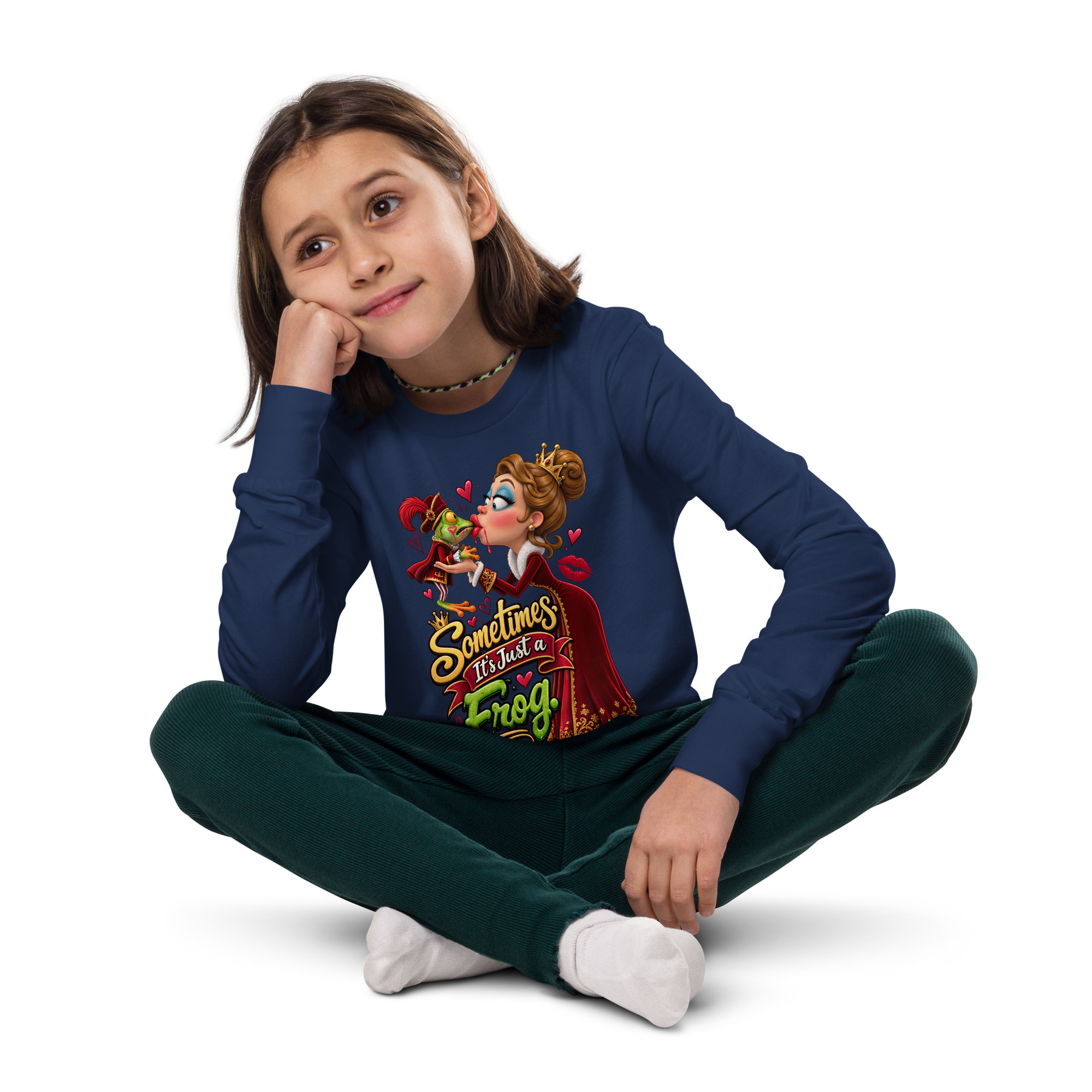 “Sometimes It’s Just a Frog!” Youth Long Sleeve Tee - Image 14