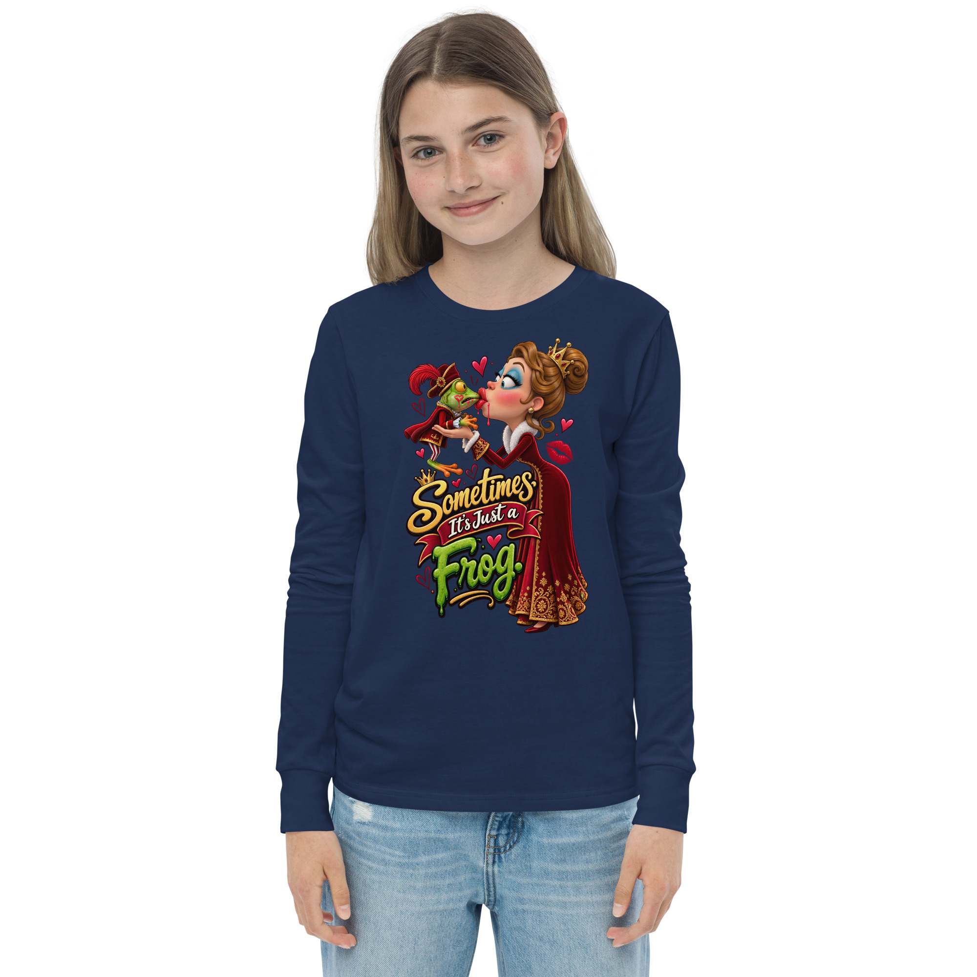 “Sometimes It’s Just a Frog!” Youth Long Sleeve Tee - Image 8