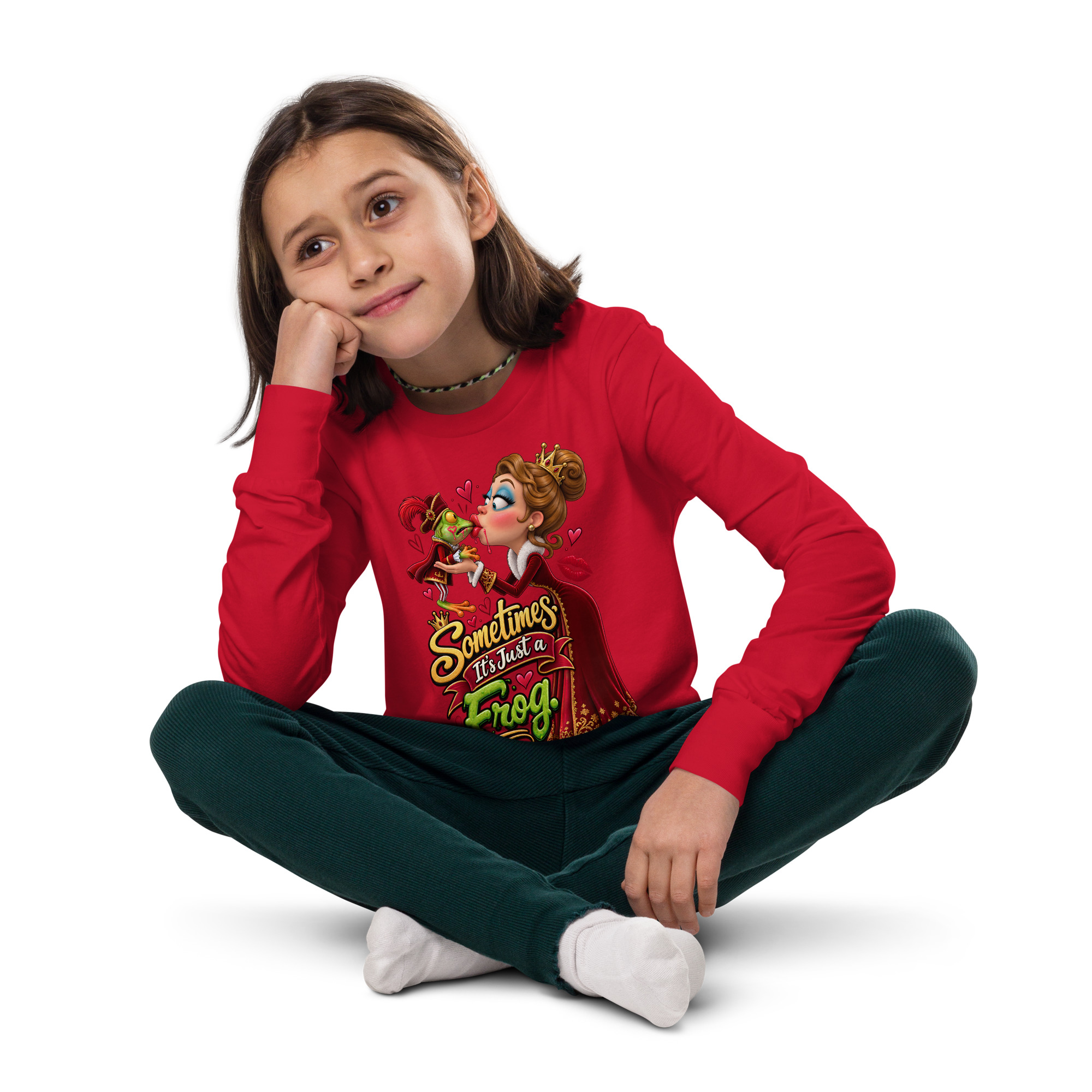 “Sometimes It’s Just a Frog!” Youth Long Sleeve Tee - Image 15