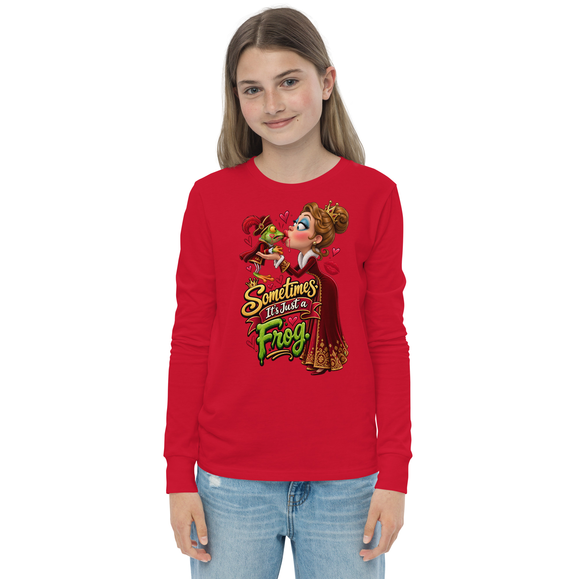 “Sometimes It’s Just a Frog!” Youth Long Sleeve Tee - Image 9