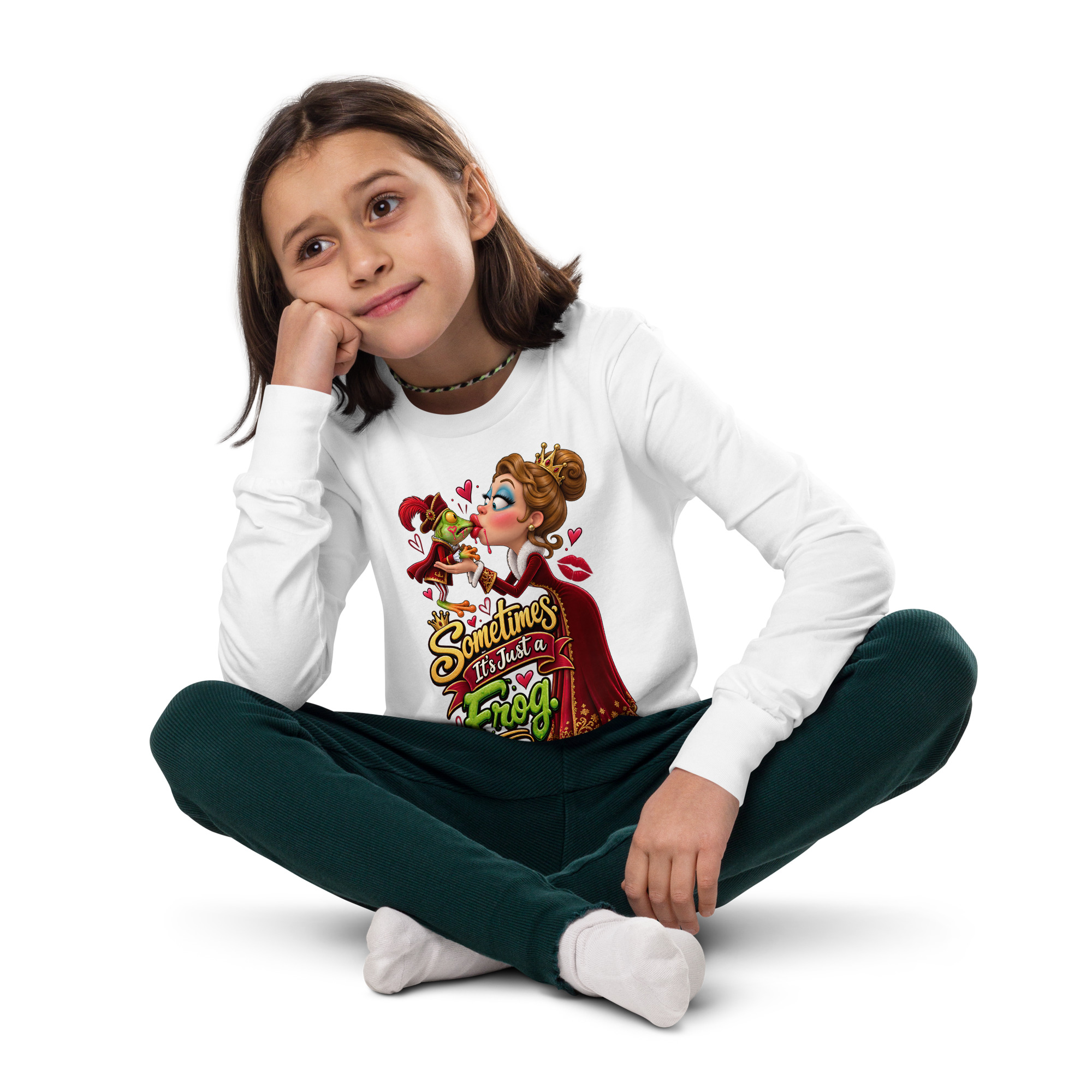 “Sometimes It’s Just a Frog!” Youth Long Sleeve Tee - Image 16