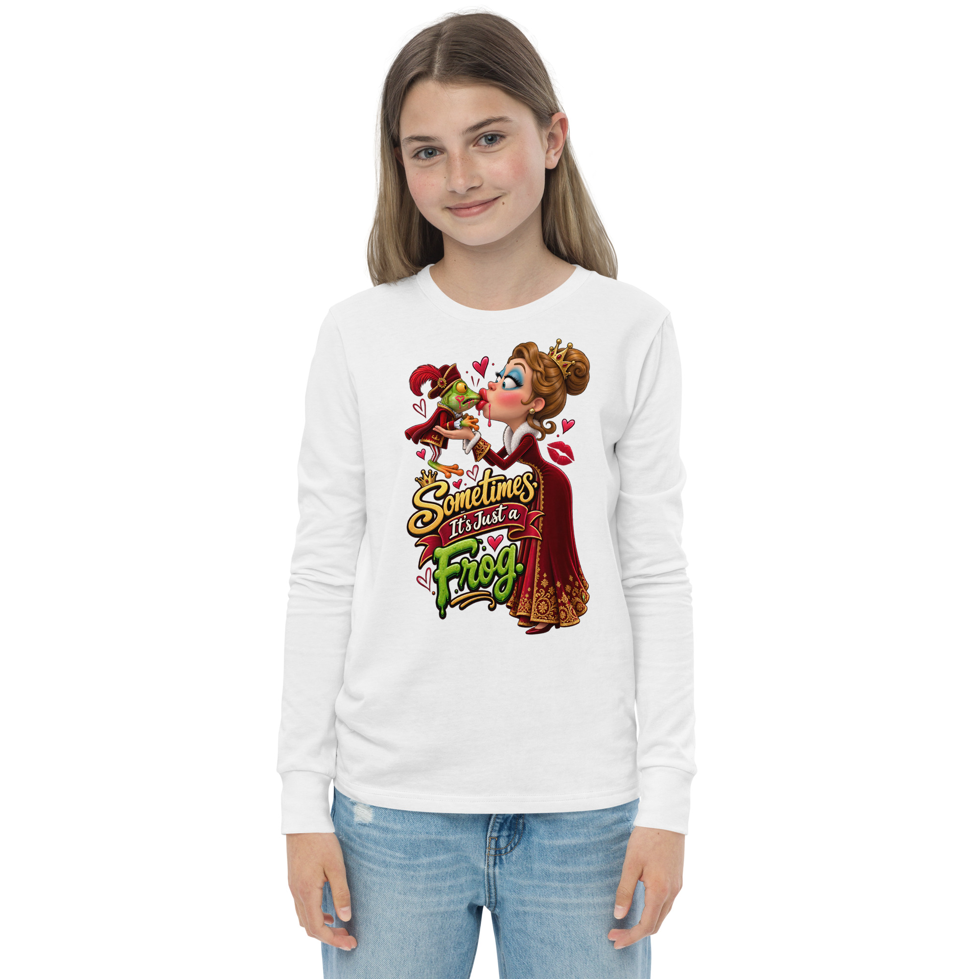 “Sometimes It’s Just a Frog!” Youth Long Sleeve Tee - Image 11