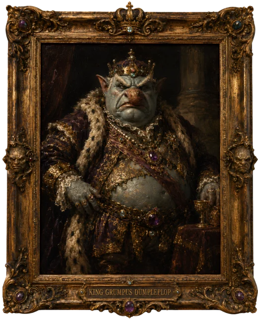 Grumpus Dumpleplop museum portrait