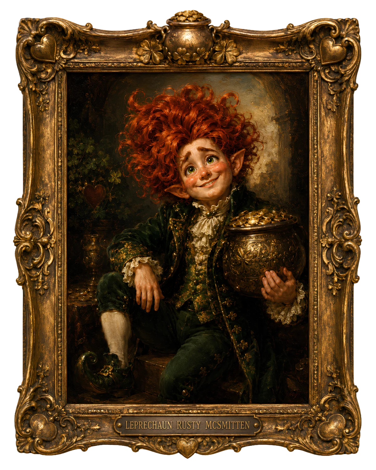 Leprechaun Rusty McSmitten museum portrait