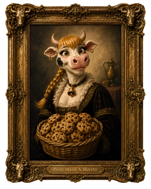 Moochelle A. Bovine museum portrait