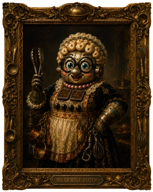 Ms. Griddle-Glitch museum portrait