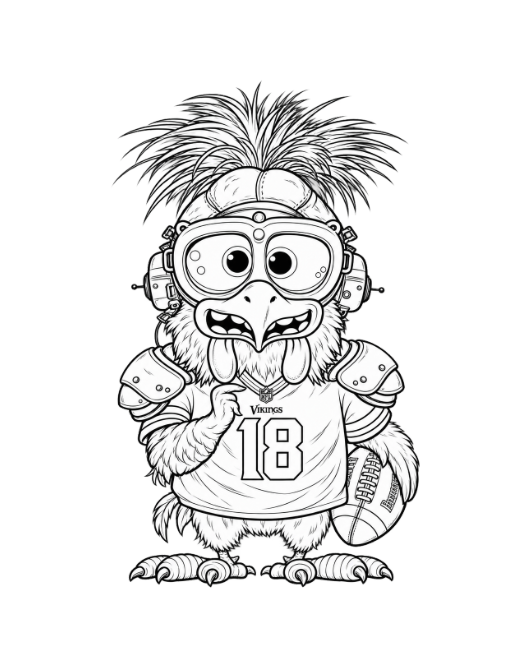 SKOL! Chickity PooPoo & MN Vikings! coloring sheet