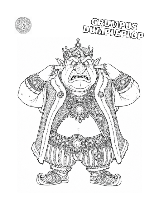 King Grumpus Dumpleplop coloring sheet