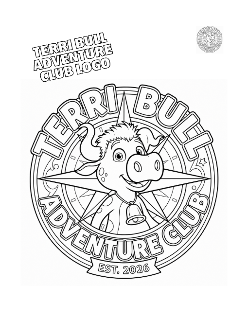 Terri Bull Adventure Club Logo coloring sheet